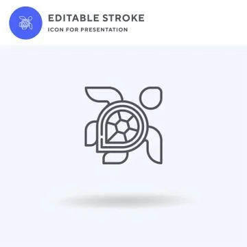 Turtle icon vector, filled flat sign, solid pictogram isolated on white, logo Stock Illustration