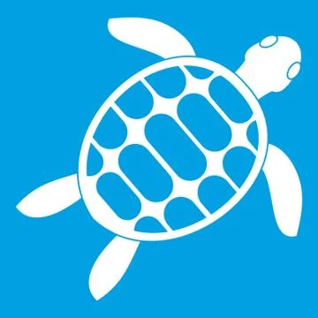 Turtle icon white 스톡 일러스트