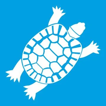 Turtle icon white Illustrazione stock