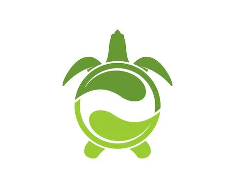Turtle with infinity nature leaf inside Stock Illustration
