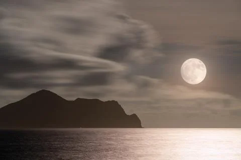 Turtle Island under the moonlight. Foto stock