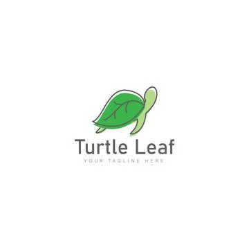 Turtle with leaf logo design icon illustration Stock Illustration
