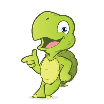 Turtle leaning on an empty block Illustrazione stock