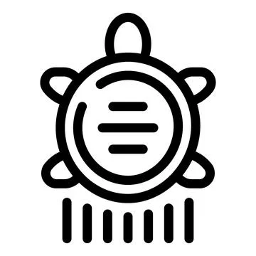 Turtle leaving tracks while walking icon illustration Stock Illustration