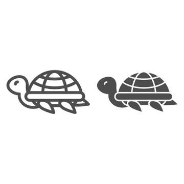 Turtle line and glyph icon. Animal vector illustration isolated on white Illustrazione stock