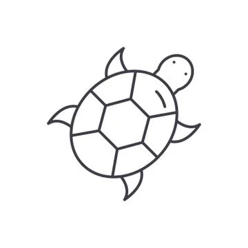 Turtle line icon concept. Turtle vector linear illustration, symbol, sign イラスト素材