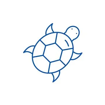Turtle line icon concept. Turtle flat vector symbol, sign, outline illustration Stock Illustration