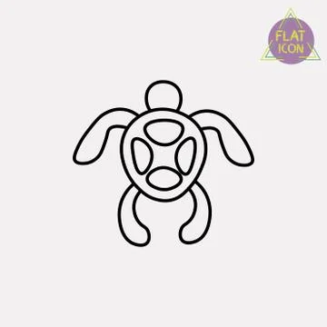 Turtle line icon Stock Illustration