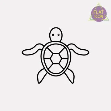 Turtle line icon Stock Illustration