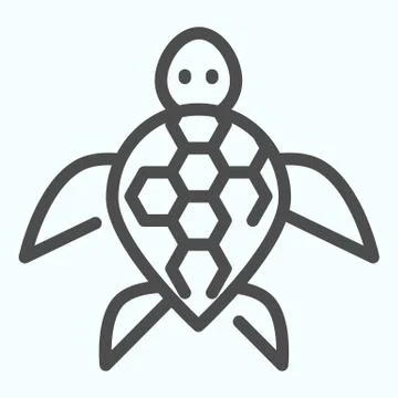 Turtle line icon. Ocean or sea kareta tortoise illustration isolated on white Stock Illustration