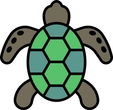 Turtle in line icon style Stock Illustration