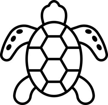Turtle in line icon style Stock Illustration