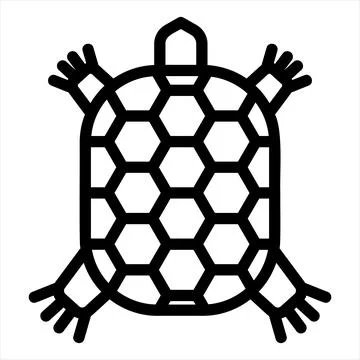 Turtle line icon vector illustration isolated on white background Illustrazione stock