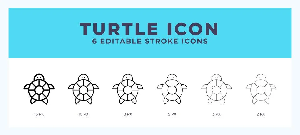 Turtle line icon vector illustration in trendy style. Illustrazione stock