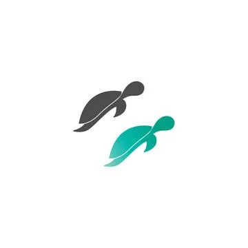 Turtle logo icon vector template illustration design concept Stock Illustration