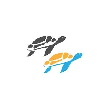 Turtle logo icon vector template illustration design concept Stock Illustration