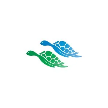 Turtle logo icon vector template illustration design concept Stock Illustration