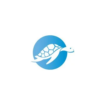 Turtle logo icon vector template illustration design concept Illustrazione stock