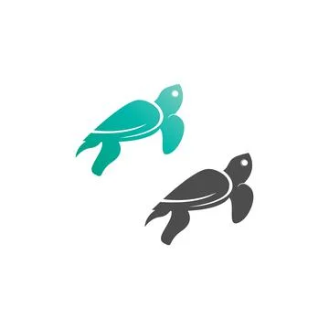 Turtle logo icon vector template illustration design concept Illustrazione stock