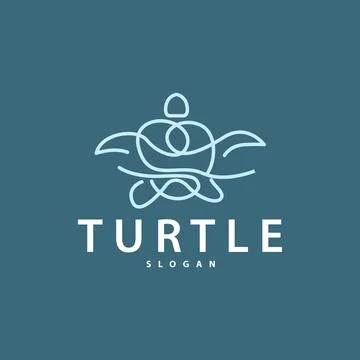 Turtle Logo, Ocean Animal Vector, Simple Minimalist Design, Symbol Illustra.. Stock Illustration