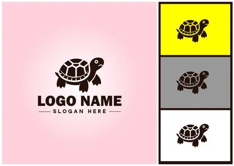 Turtle logo vector art icon graphics for company brand tortoise icon Turtle.. Stock Illustration