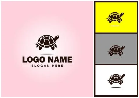 Turtle logo vector art icon graphics for company brand tortoise icon Turtle.. Stock Illustration