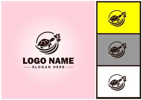 Turtle logo vector art icon graphics for company brand tortoise icon Turtle.. Stock Illustration