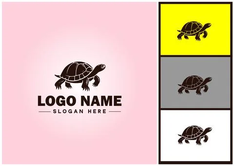Turtle logo vector art icon graphics for company brand tortoise icon Turtle.. Stock Illustration