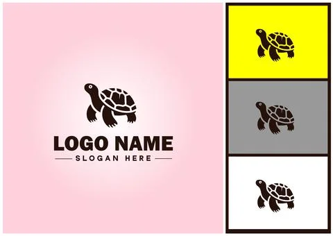 Turtle logo vector art icon graphics for company brand tortoise icon Turtle.. Stock Illustration