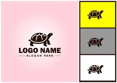 Turtle logo vector art icon graphics for company brand tortoise icon Turtle.. Stock Illustration