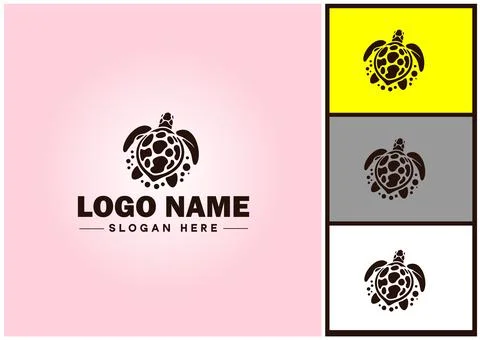 Turtle logo vector art icon graphics for company brand tortoise icon Turtle.. Stock Illustration