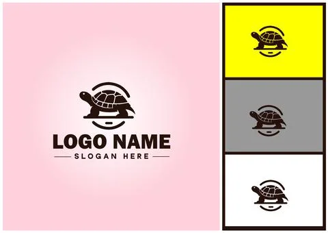 Turtle logo vector art icon graphics for company brand tortoise icon Turtle.. Illustrazione stock