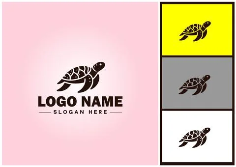 Turtle logo vector art icon graphics for company brand tortoise icon Turtle.. イラスト素材