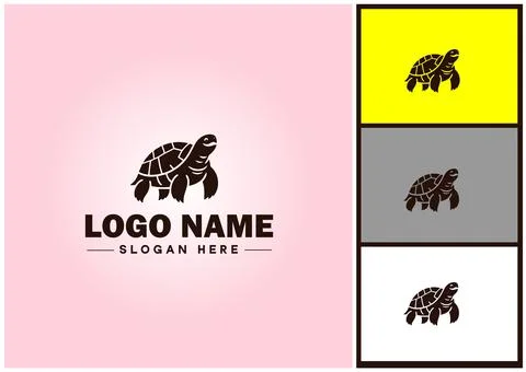 Turtle logo vector art icon graphics for company brand tortoise icon Turtle.. Stock Illustration