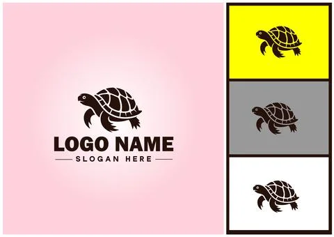 Turtle logo vector art icon graphics for company brand tortoise icon Turtle.. Stock Illustration