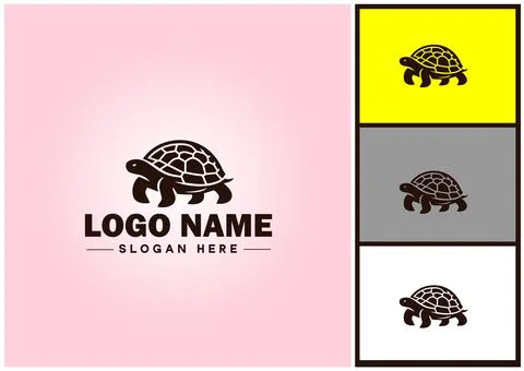 Turtle logo vector art icon graphics for company brand tortoise icon Turtle.. Stock Illustration