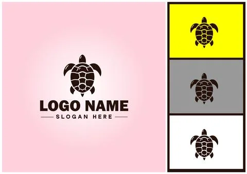 Turtle logo vector art icon graphics for company brand tortoise icon Turtle.. Stock Illustration