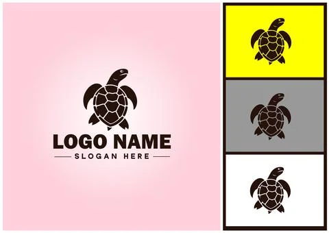 Turtle logo vector art icon graphics for company brand tortoise icon Turtle.. Stock Illustration