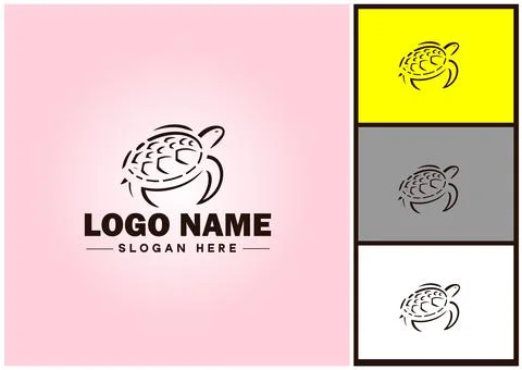 Turtle logo vector art icon graphics for company brand tortoise icon Turtle.. Stock Illustration