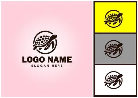 Turtle logo vector art icon graphics for company brand tortoise icon Turtle.. Stock Illustration