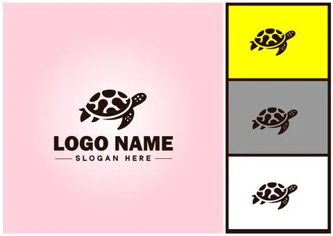 Turtle logo vector art icon graphics for company brand tortoise icon Turtle.. Stock Illustration