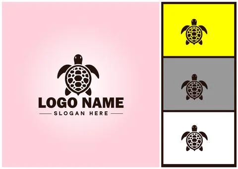 Turtle logo vector art icon graphics for company brand tortoise icon Turtle.. Illustrazione stock