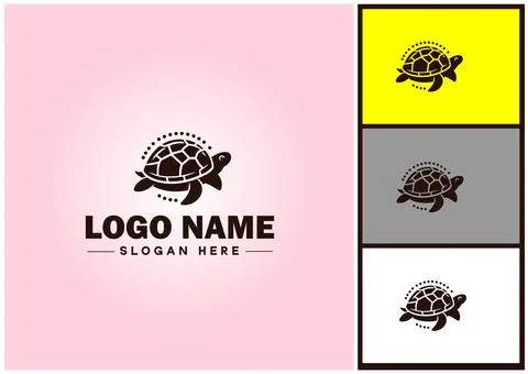 Turtle logo vector art icon graphics for company brand tortoise icon Turtle.. Illustrazione stock
