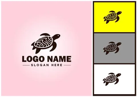 Turtle logo vector art icon graphics for company brand tortoise icon Turtle.. Stock Illustration