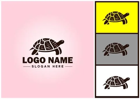 Turtle logo vector art icon graphics for company brand tortoise icon Turtle.. Stock Illustration