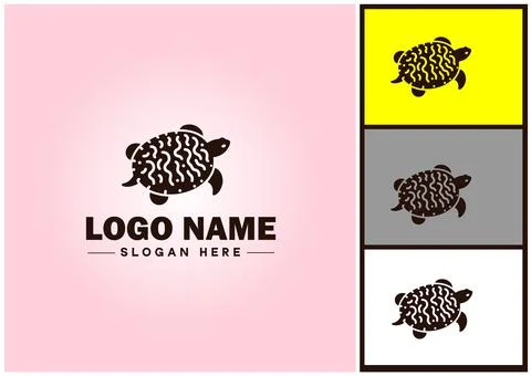 Turtle logo vector art icon graphics for company brand tortoise icon Turtle.. Stock Illustration
