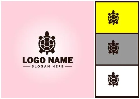 Turtle logo vector art icon graphics for company brand tortoise icon Turtle.. Illustrazione stock
