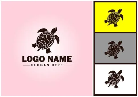 Turtle logo vector art icon graphics for company brand tortoise icon Turtle.. Illustrazione stock