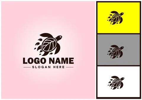 Turtle logo vector art icon graphics for company brand tortoise icon Turtle.. Illustrazione stock