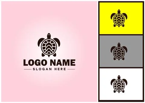 Turtle logo vector art icon graphics for company brand tortoise icon Turtle.. Stock Illustration
